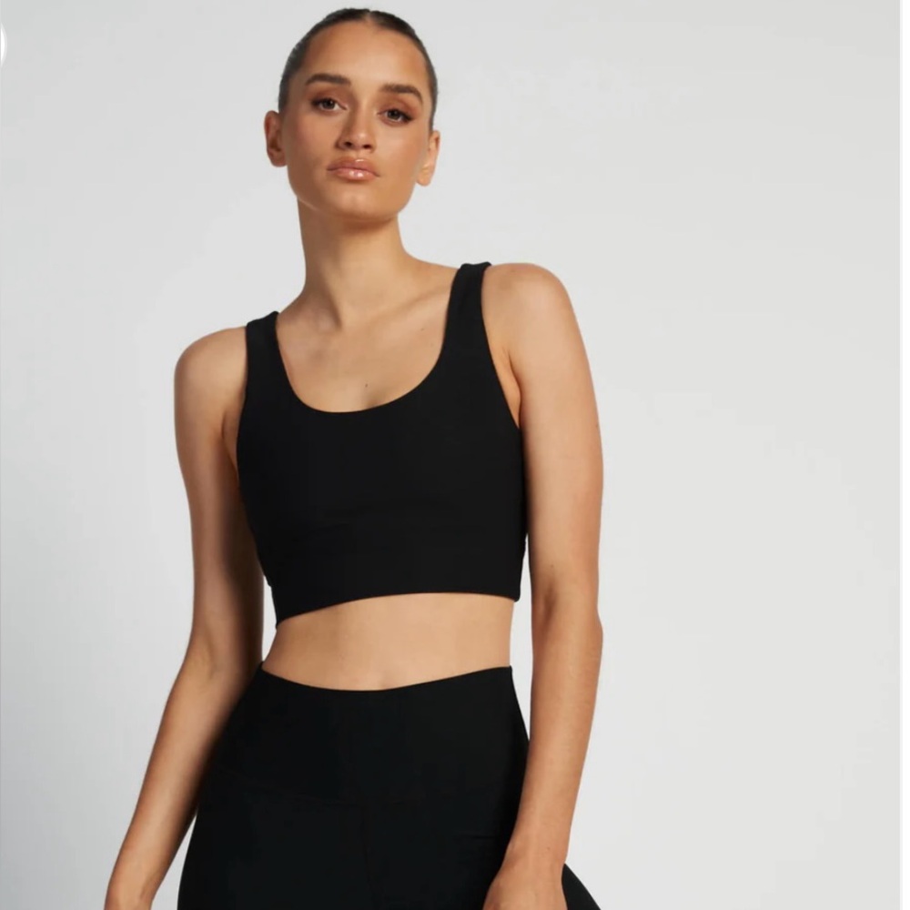 Wilo the Label Wine Ribbed Racerback Cropped Sports Bra XS